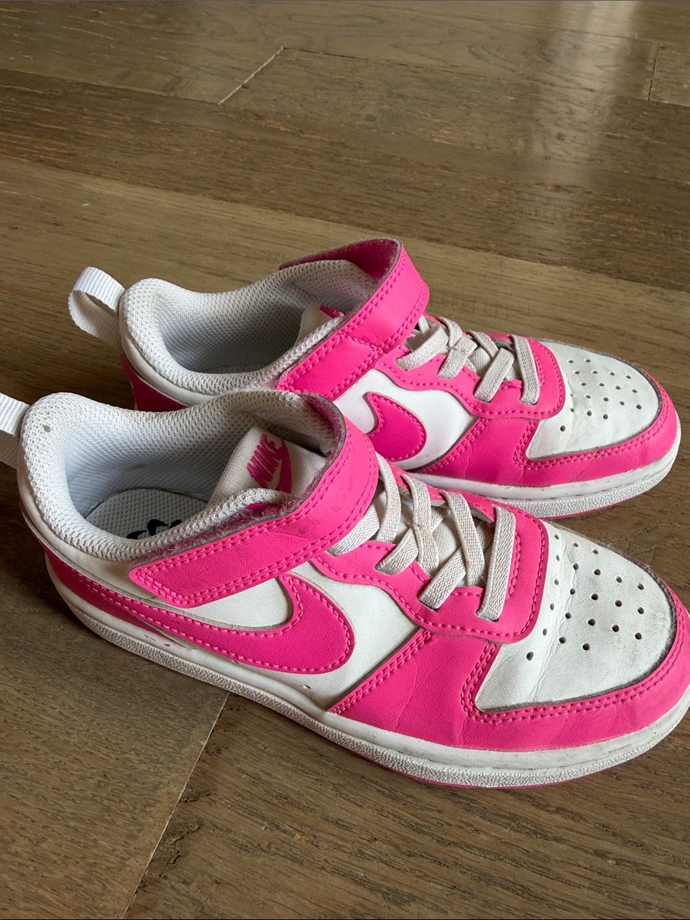 Nike Kids' Pink and White Low-Top Sneakers 12.5C